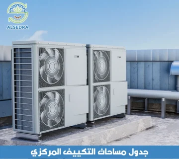 جدول مساحات التكييف المركزي